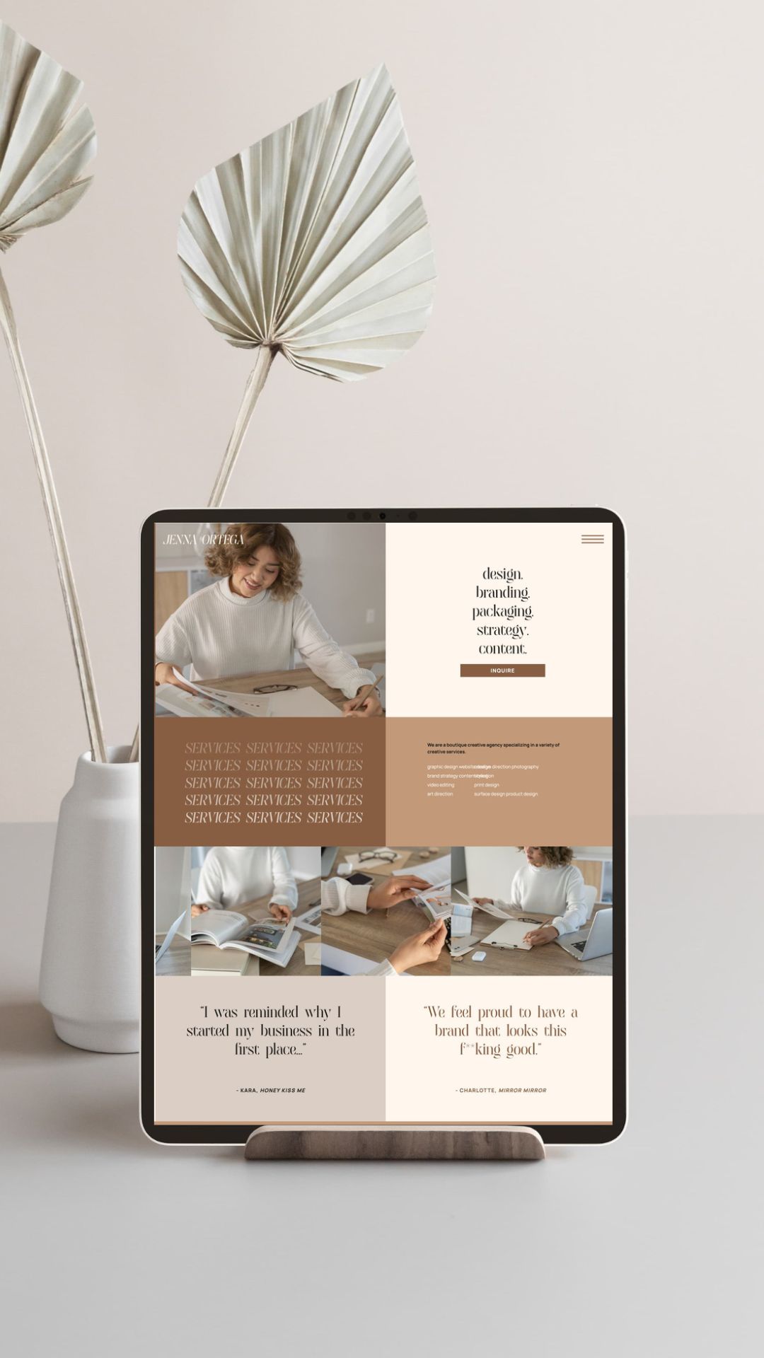 A website with neutral colors by Jennifer Lynn Design Studio